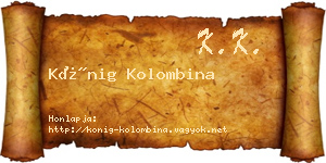 Kőnig Kolombina névjegykártya